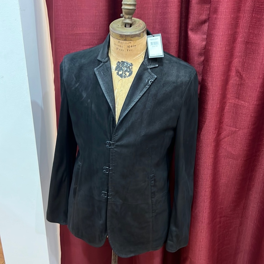 John Varvatos Black suede light weight jacket.